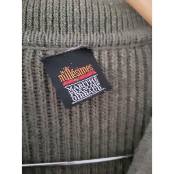 Vintage Marithe And Francois Girbaud Men Olive Green Ribbed Sweater Size Large - Picture 3 of 6
